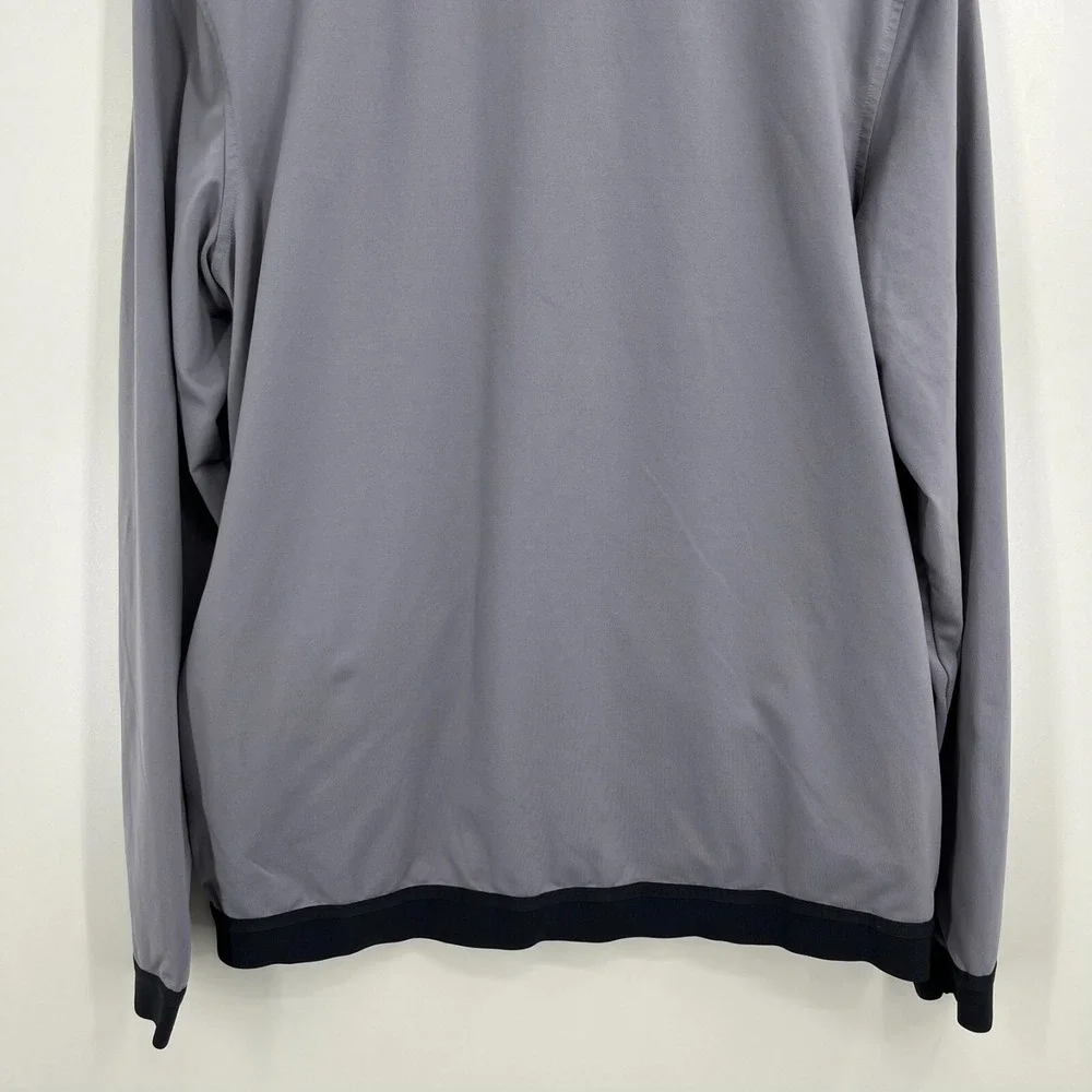 Under Armour Mens HeatGear Full Zip Track Jacket Grey Black Loose Fit Large